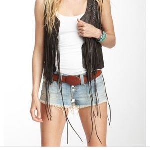 True Religion Fringe Leather Vest